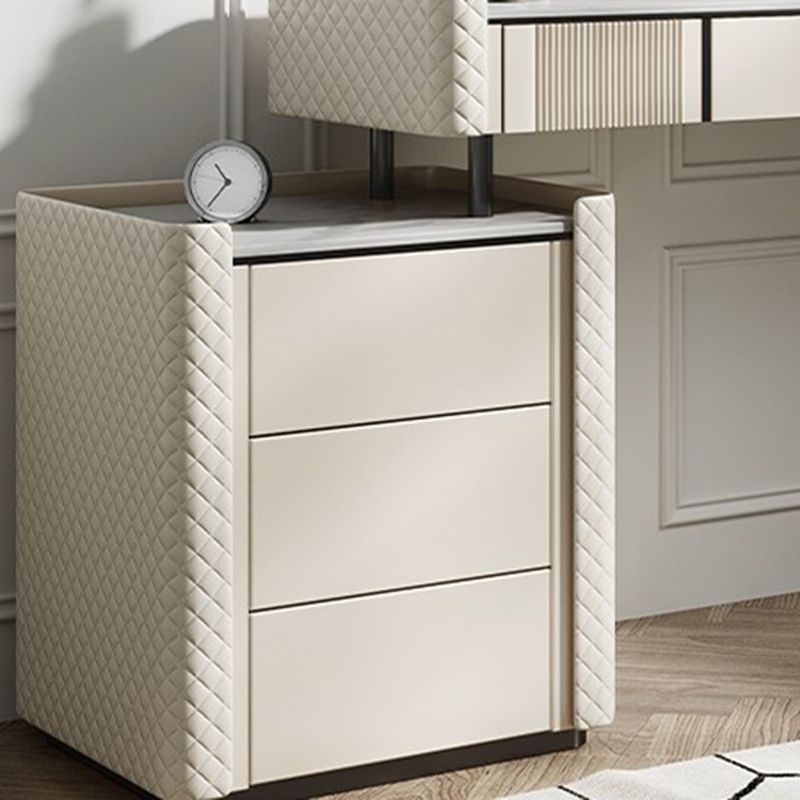 Stone Makeup Counter 14.96" Wide Solid Wood Vanity Tables with Storage Drawers