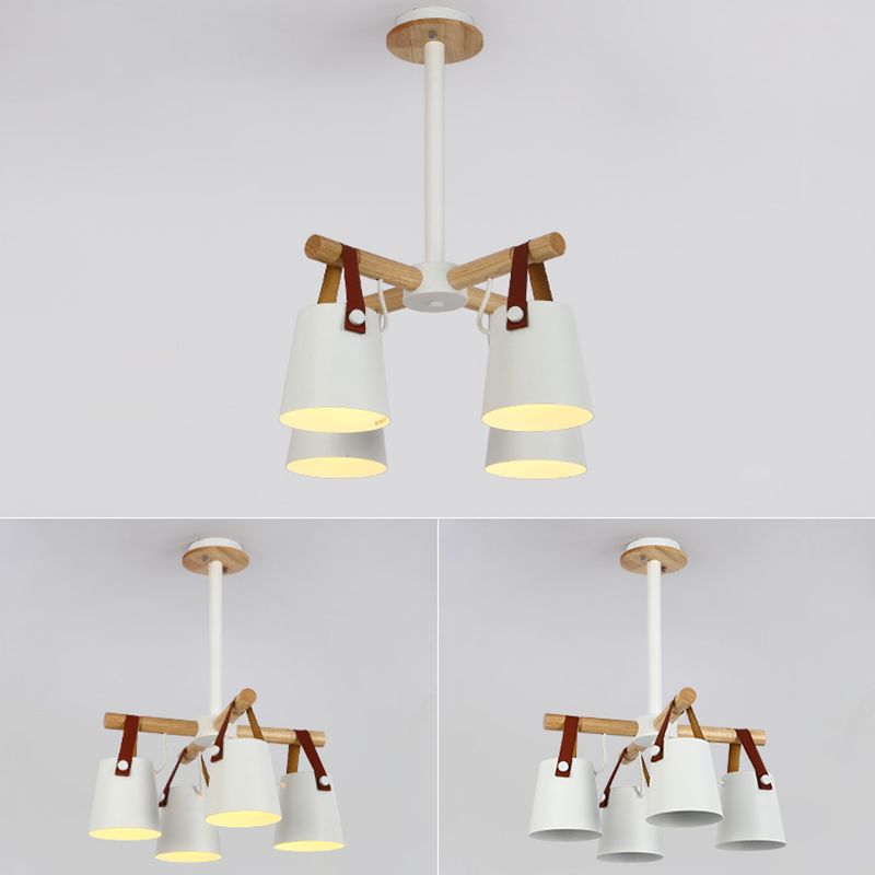 Luz de colgante de madera en el estilo nórdico moderno de hierro forjado Candelier para sala de estar para sala de estar