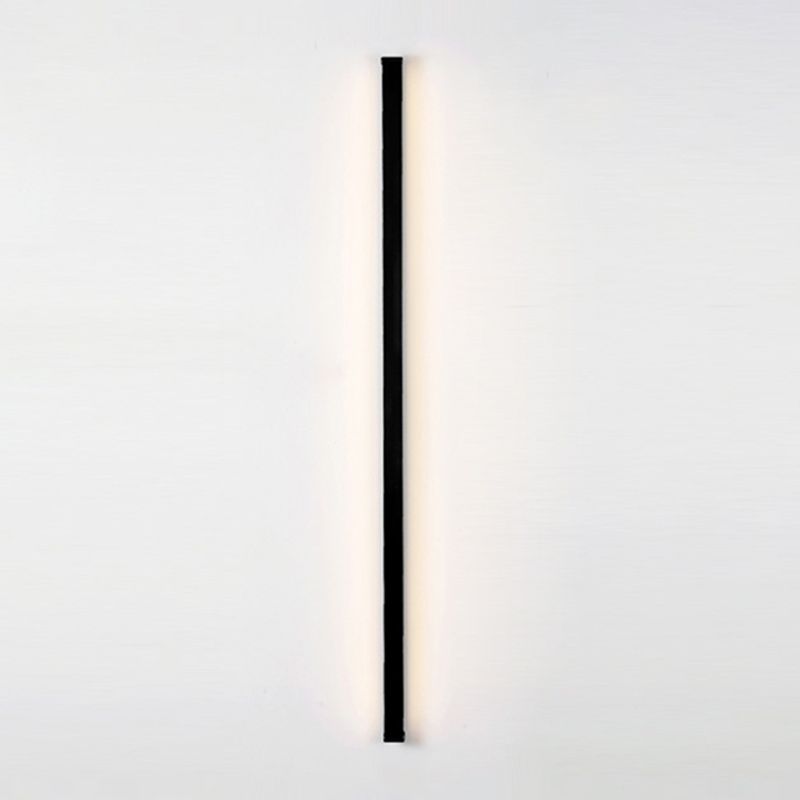 Black Rectangular Wall Light Sconces Modern Style Aluminum 1-Light Wall Lamps