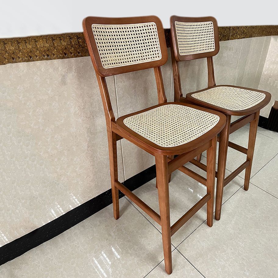 Wood Contemporary Kitchen Dining Room Armless Stool Low Back Bar Stool
