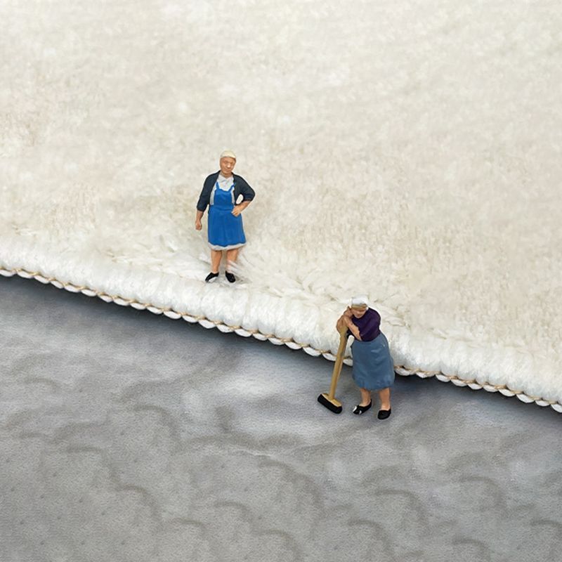 Beige Simple Carpet Polyester Line Carpet Washable Carpet for Living Room