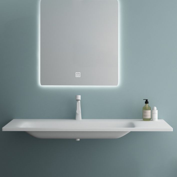 Modern Bathroom Sink Rectangular Wall Mount Bathroom Sink (Not Including Faucet)