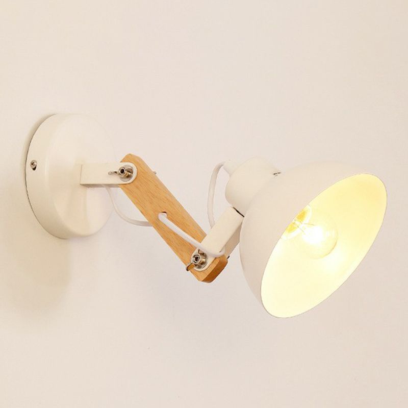 1 Lichtkuppel massiv Holz Wandleuchten mit Schwingarm 9,5 "Höhe Nordischer Stil Einfachheit Wandhalterung Licht