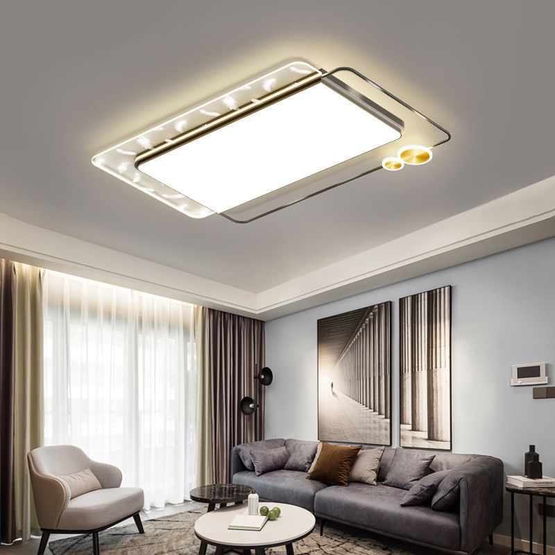 Lámpara de techo de plumas con forma geométrica, montaje empotrado de aluminio moderno para estudio