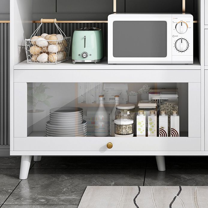 Modern Cabinets Buffet Table Engineered Wood Open Storage Sideboard Cabinet