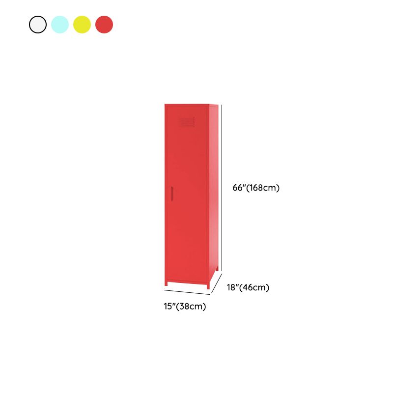 1-Door Wardrobe Closet 66.5"H Contemporary Steel Wardrobe Armoire with Legs