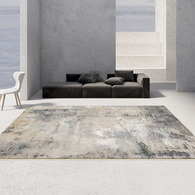Tapis nostalgique gris en Polyester, tapis d'intérieur fleuri, résistant aux taches, pour la décoration de la maison