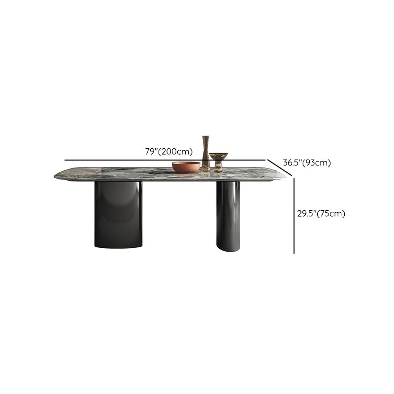 Modern Kitchen Table with Marble Top Metal Legs for Dining Room