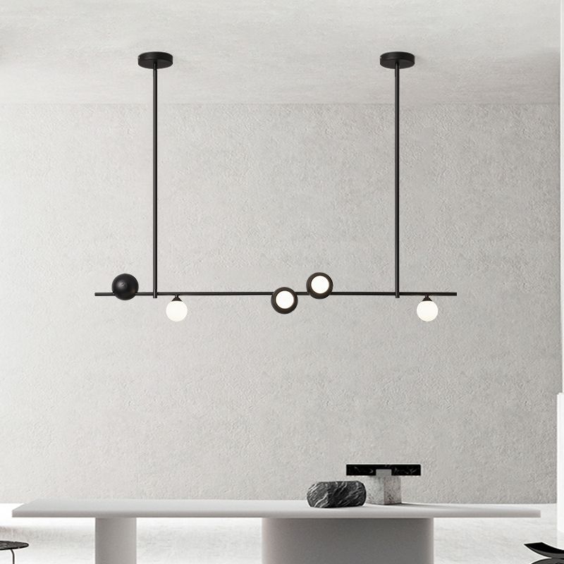 Glass Shade Hanging Island Lights Industrial Globe Shape Island Lighting Ideas