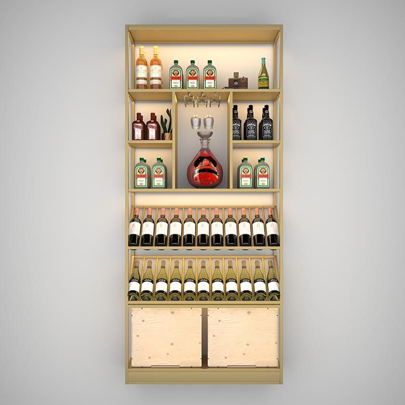 Luxe Metal Wine Rack Kit Freestanding Wine Holder Rack with Shelf