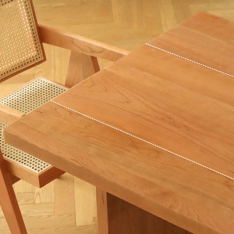 Modern Pine Wood Dining Table with Double Pedestal Base Table for Dining Room