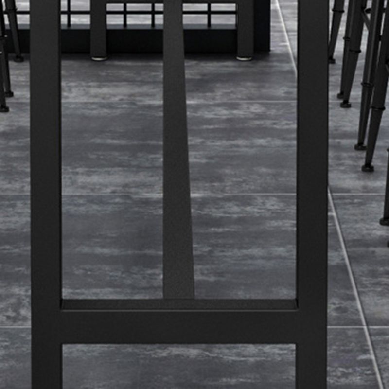 Industrial Rectangle Bar Table Solid Wood Bar Dining Table with Trestle Base