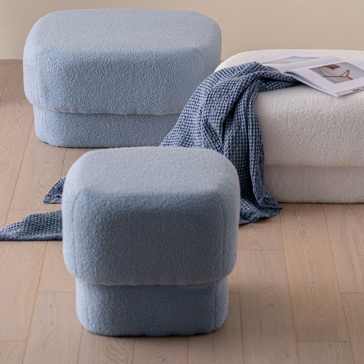 Flannel Standard Stool Modern Style Simple Household Square Footstool