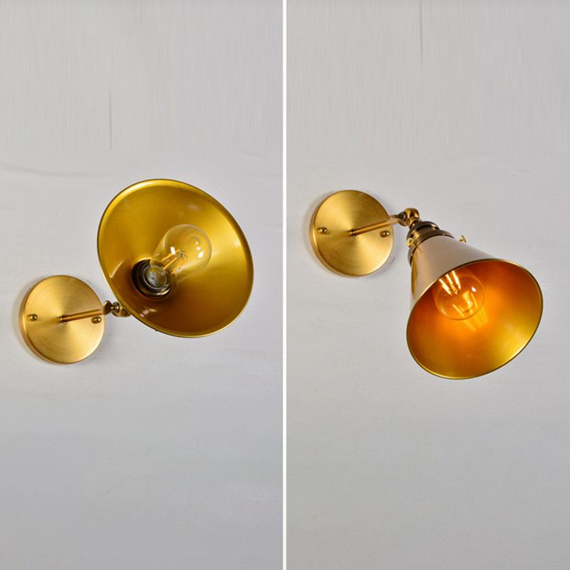 Elektroplattierte Kupfer Vintage Industrial Style Wandlampenschwung Arm Design Single Lampenleuchte für Restaurants