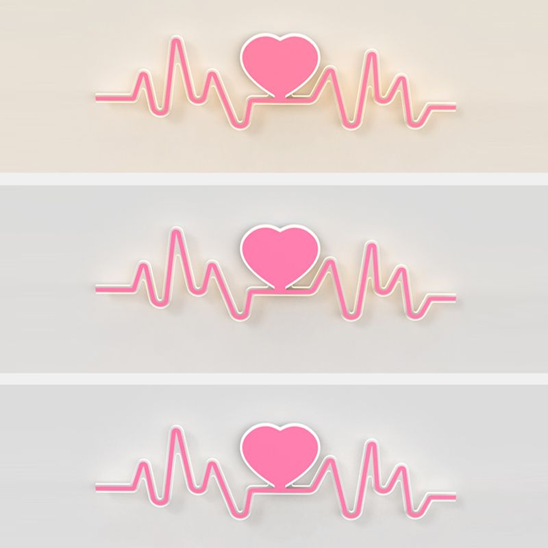 Nordic Style Iron Wall Light Heart Shape Wall Lamp for Children's Room