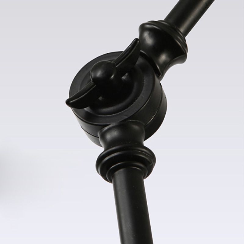 1 Light Metallic Wall Mount Light Contemporary Black/Rust Tapered Bedroom Wall Light Sconce with Adjustable Arm