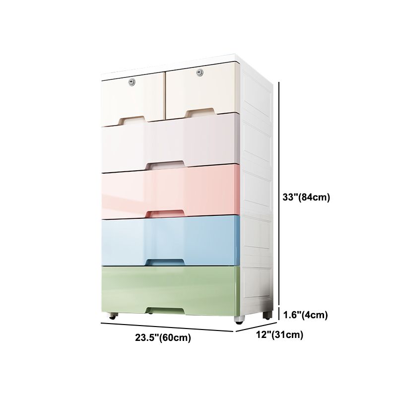 Modern Plastic Storage Cabinet with Drawer Non-Hanging Wardrobe Armoire