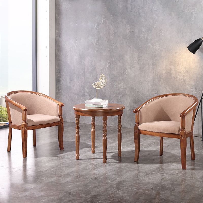 Silla de comedor tradicional de madera maciza, sillón de comedor de tela para uso doméstico
