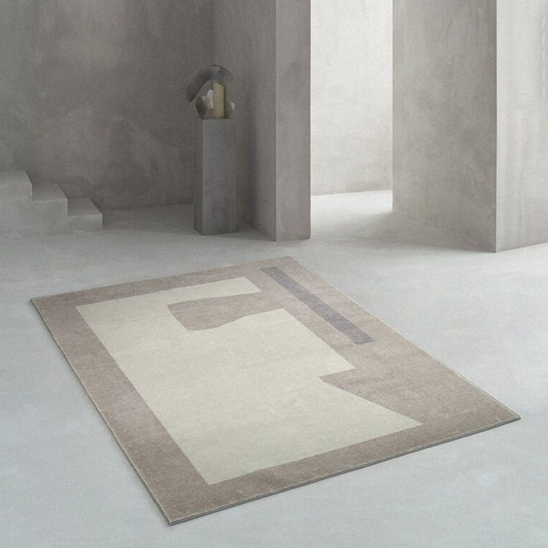 Tapis moderne Beige en Polyester, bloc de couleur, antidérapant, pour l'intérieur, pour la décoration de la maison