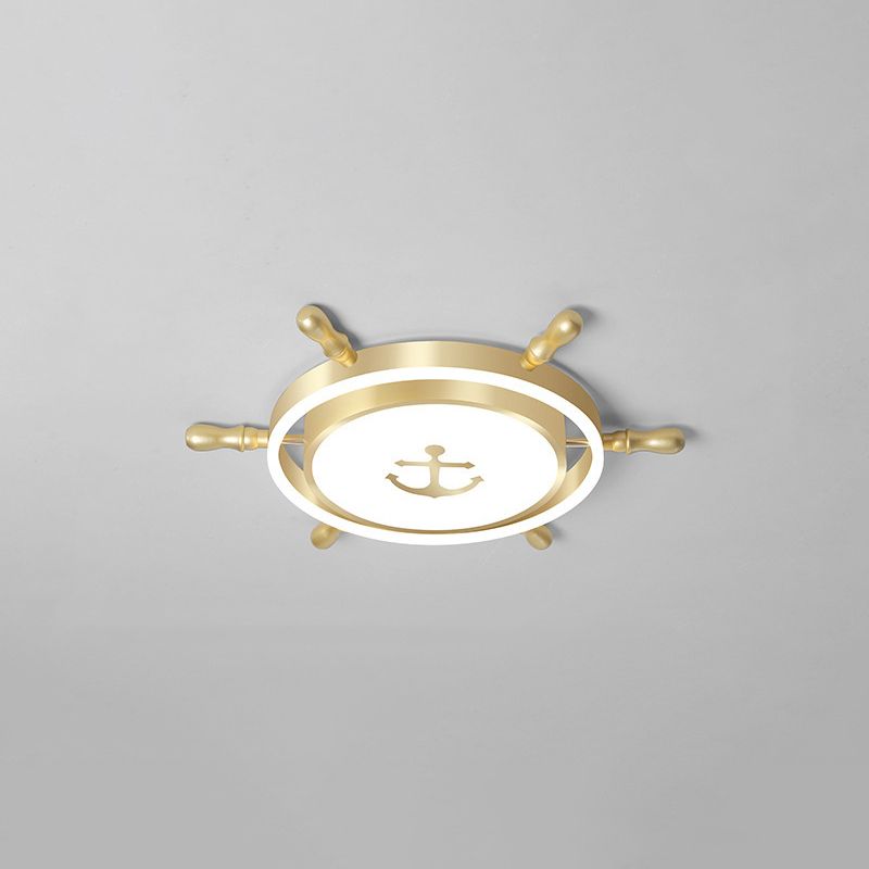 Rudder LED Flush Mount Lighting Kids Metallic Child Room Flush Mount Ceiling Light