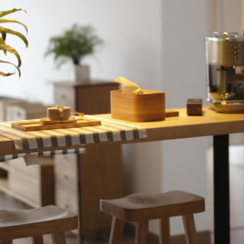 Industrial Indoor Bar Dining Table Rectangle Metal and Wood Bar Table