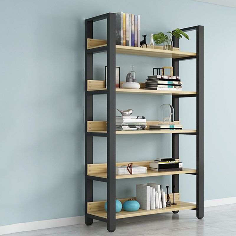 Modern Etagere Mental Bookcase Open Back Bookshelf for Balcony and Living Room