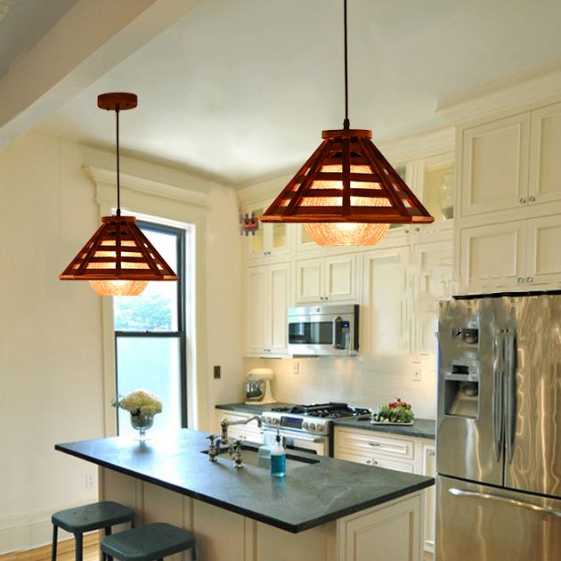 Assayage d'éclairage suspendu en bois moderne pour le café Room