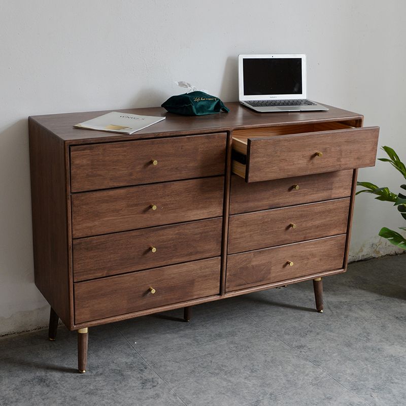 Traditional Horizontal Double Dresser Wood Storage Bachelor Chest for Bedroom