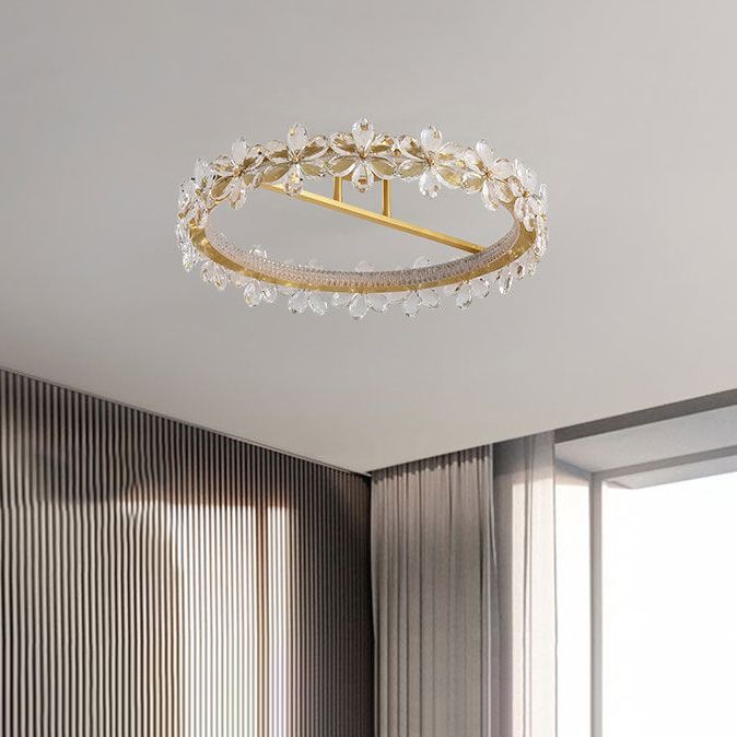 Modern Ceiling Lamp Creative Crystal Flush Mount Light Fixture for Bedroom