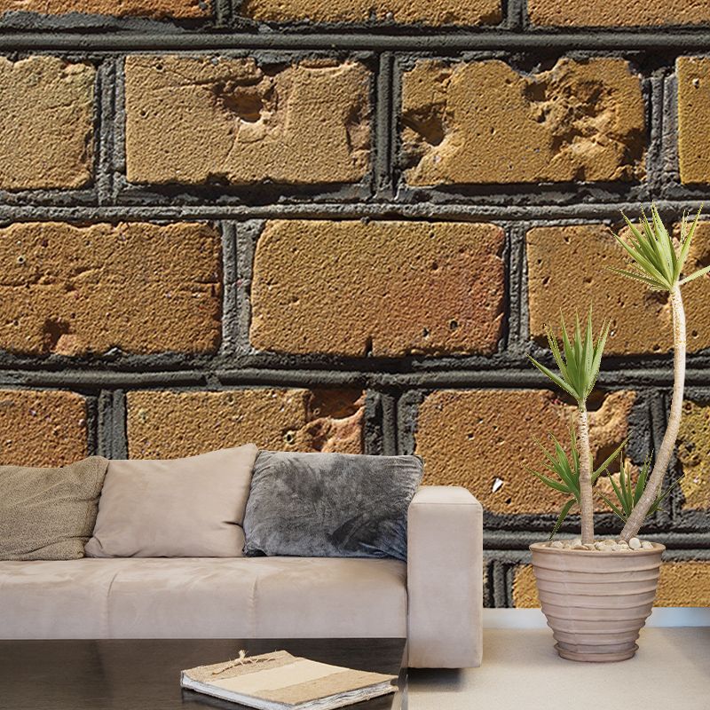 Brick Wall Mural for Resting Room Stain Resistant Wall Decor, Custom Size Available