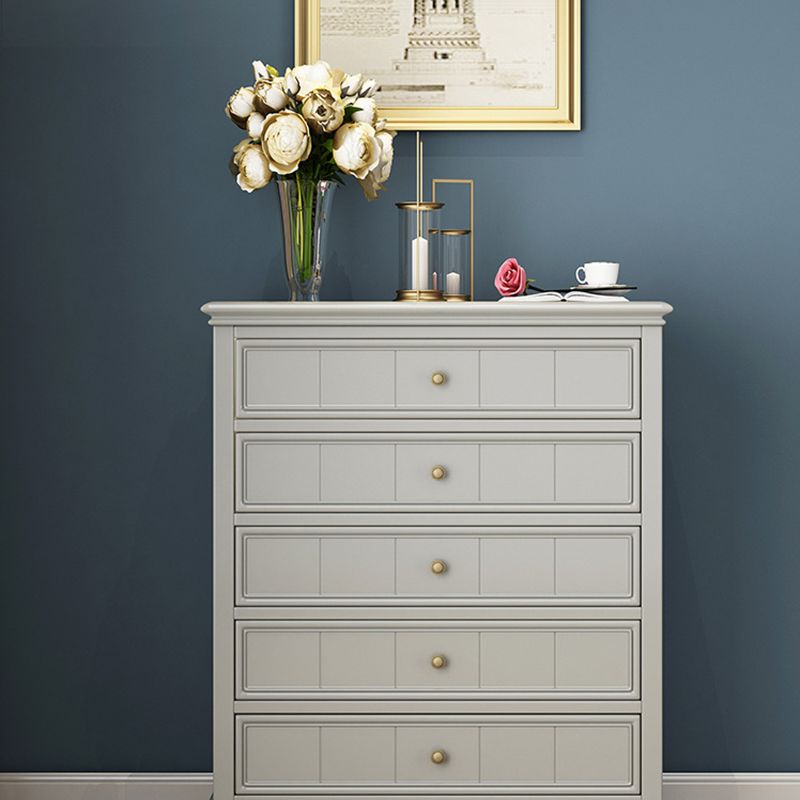 5 - Drawer Accent Chest 38.58" Tall Rubberwood Storage Cabinet