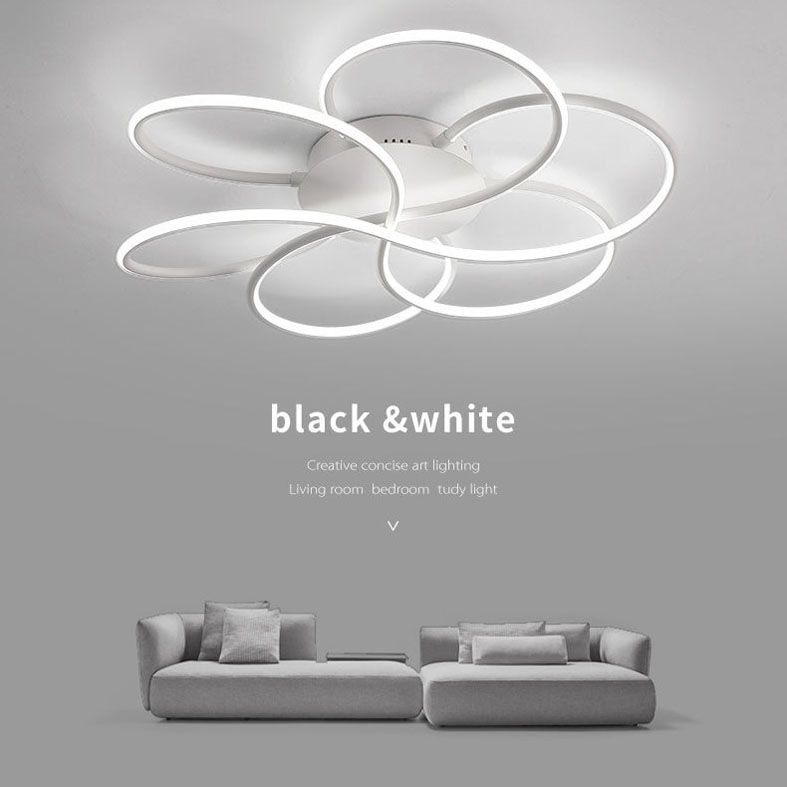 Nordic LED Ceiling Flush Mount Light Flower-Shaped Ceiling Lighting with Metal Shade