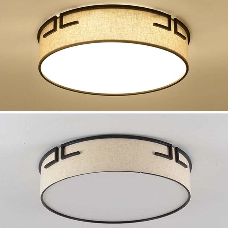 Acryl Beige LED Deckenleuchte im klassischen klassischen Stil Fabrics Flush Mount für Innenräume