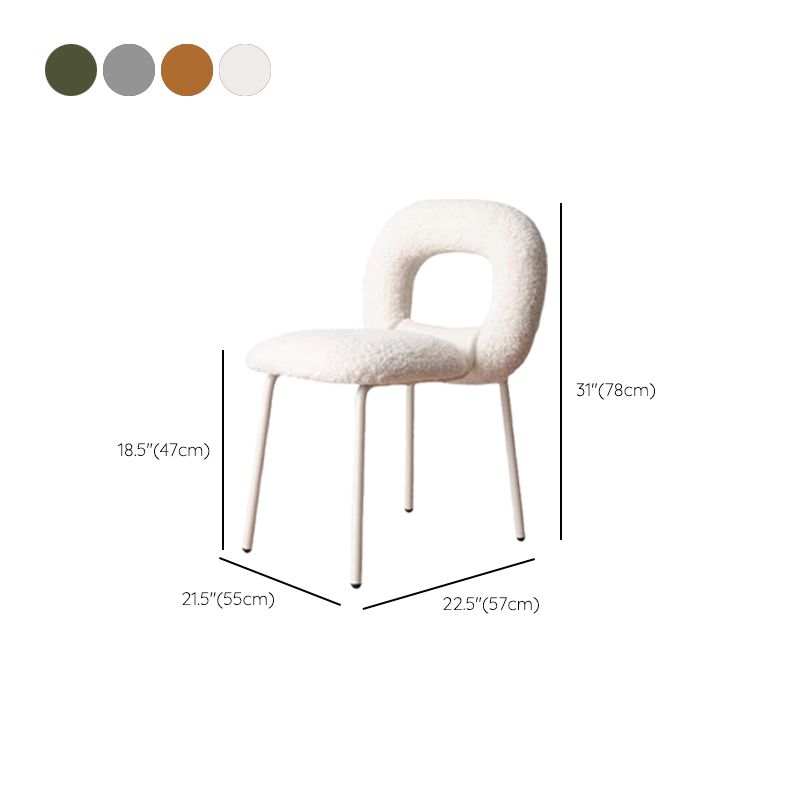 Upholstered Dining Side Chair Metal Frame Open Back Dining Side Chair