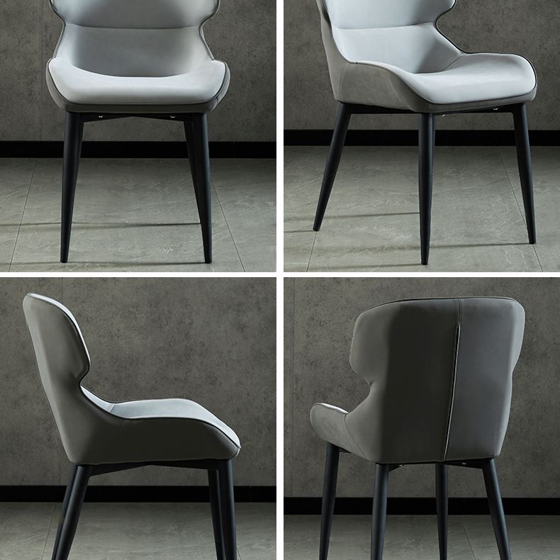 Nordic Style Metal Armless Dining Chairs Wingback Side Chair for Home Use