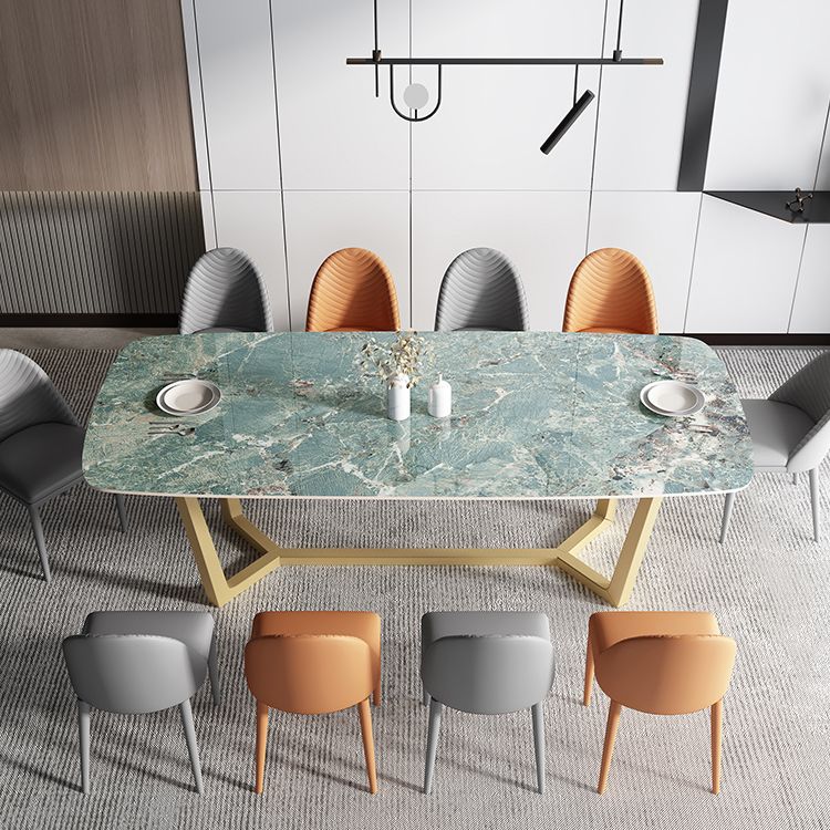 Metaal traditionele luxe rechthoek binnen tafel gesinterde stenen tafel met schroefdeksel