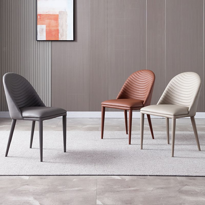 Faux Leather Armless Dining Chairs Upholstered Dining Room Chair