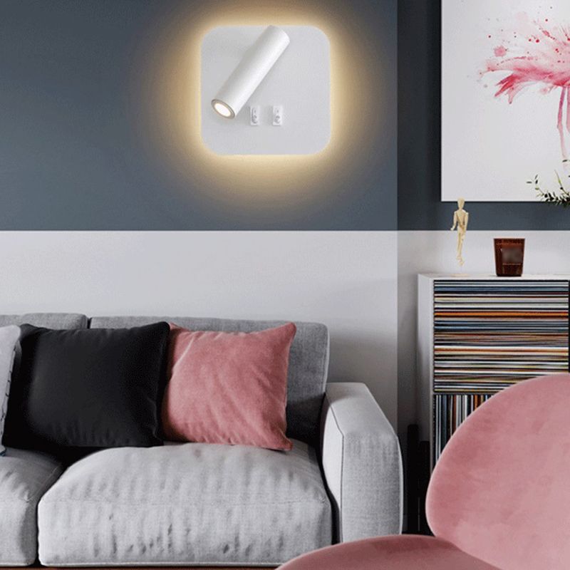 Modern Style Wall Mount Light 2 Lights LED Wall Light with Acrylic Shade for Bedside