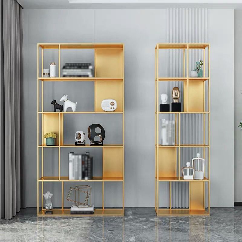 Open Metal Bookcase Industrial Rectangular Shelf for study room