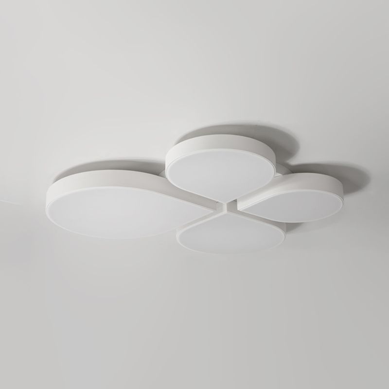 Plafonnier LED en acrylique à 4 lumières de style moderne et concis, plafonnier géométrique en fer laqué
