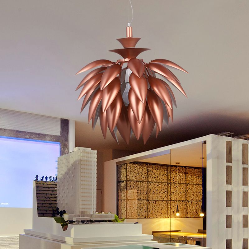 Éclairage de suspension en cuivre en cuivre Prive de plafond métallique contemporain 1-Bulb Plafond pour restaurant