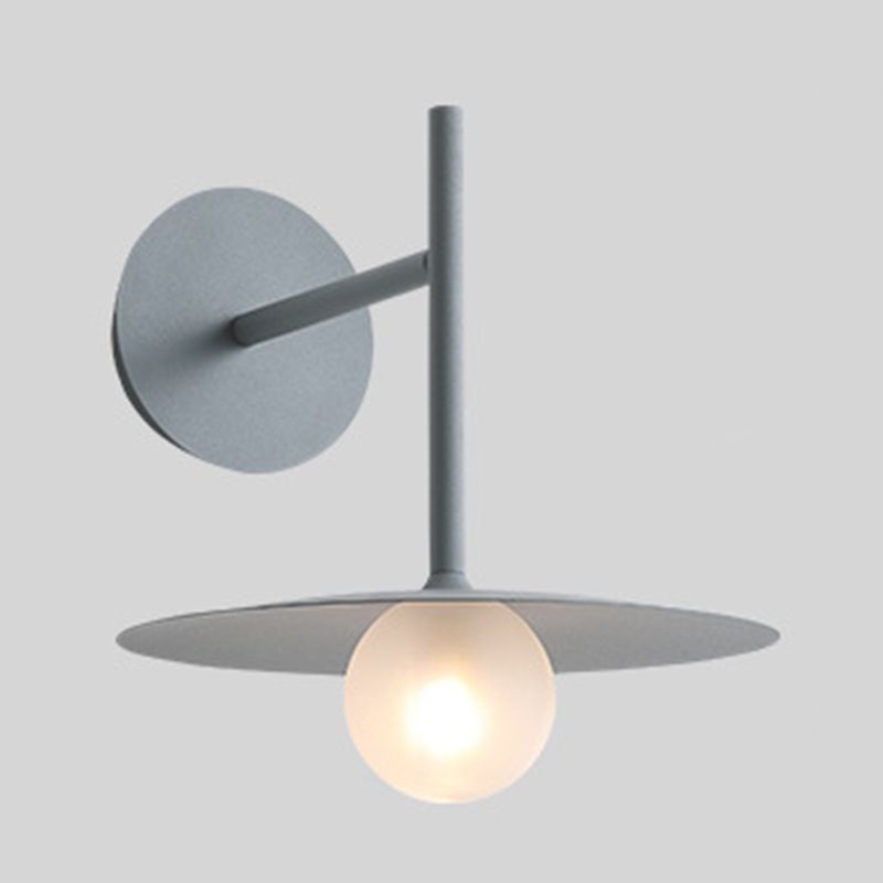 Metal Round Shape Wall Light Nordic Macarons Style 1-Light Wall Light Sconce