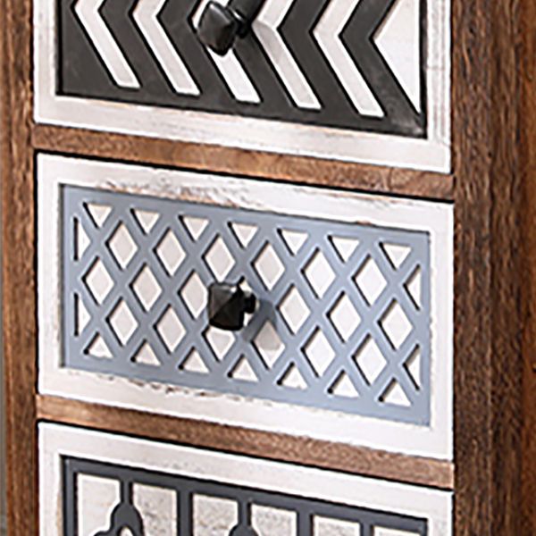 Vertical Wooden Storage Chest Dresser Traditional Lingerie Chest with Drawers