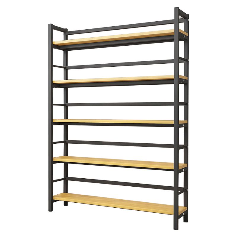 Modern Style Bookshelf Black Metal Frame Bookcase for Office