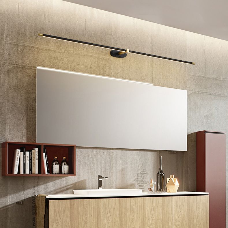 Luce da parete a specchio in metallo a forma lineare Luce moderna a specchio a 1 luci a parete montata