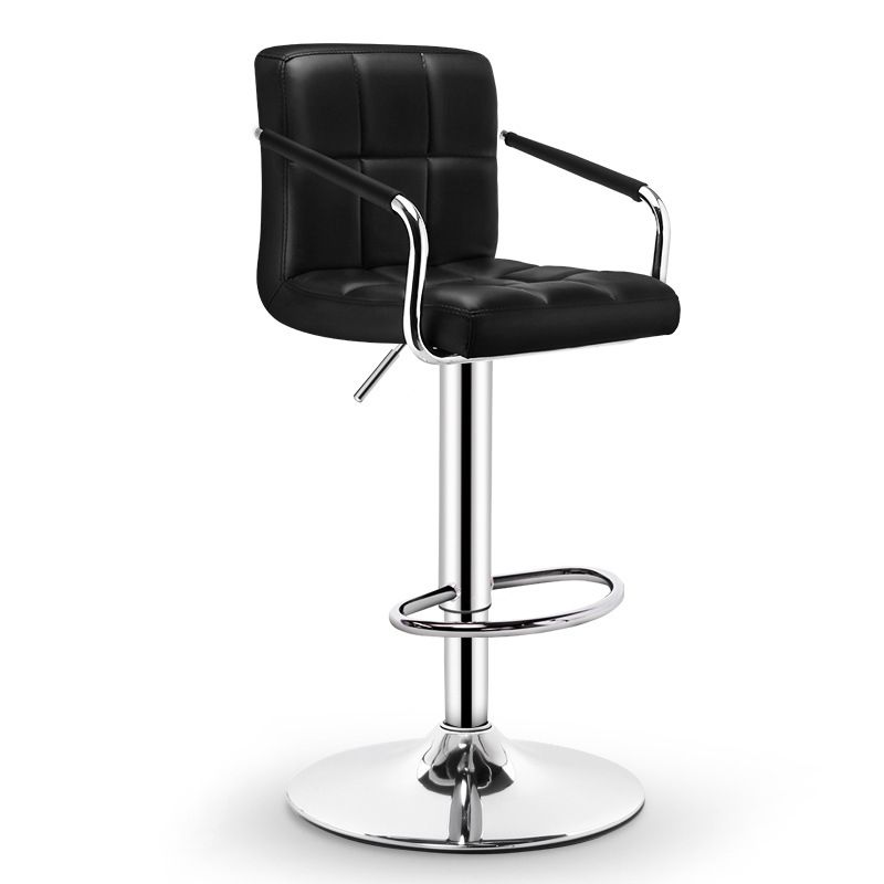 Contemporary Leather Counter Height Stools Adjustable Height Bar Stool