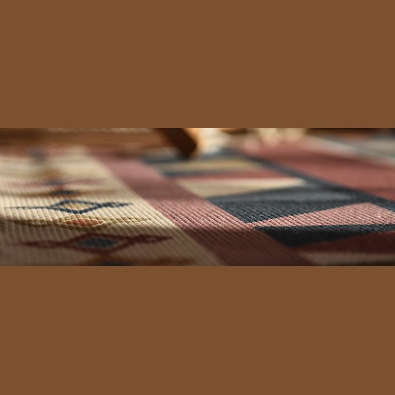 Tapis de motif d'ameicana beige élégant Polyester Bohemian Area Tapis de frange pour chambre à coucher