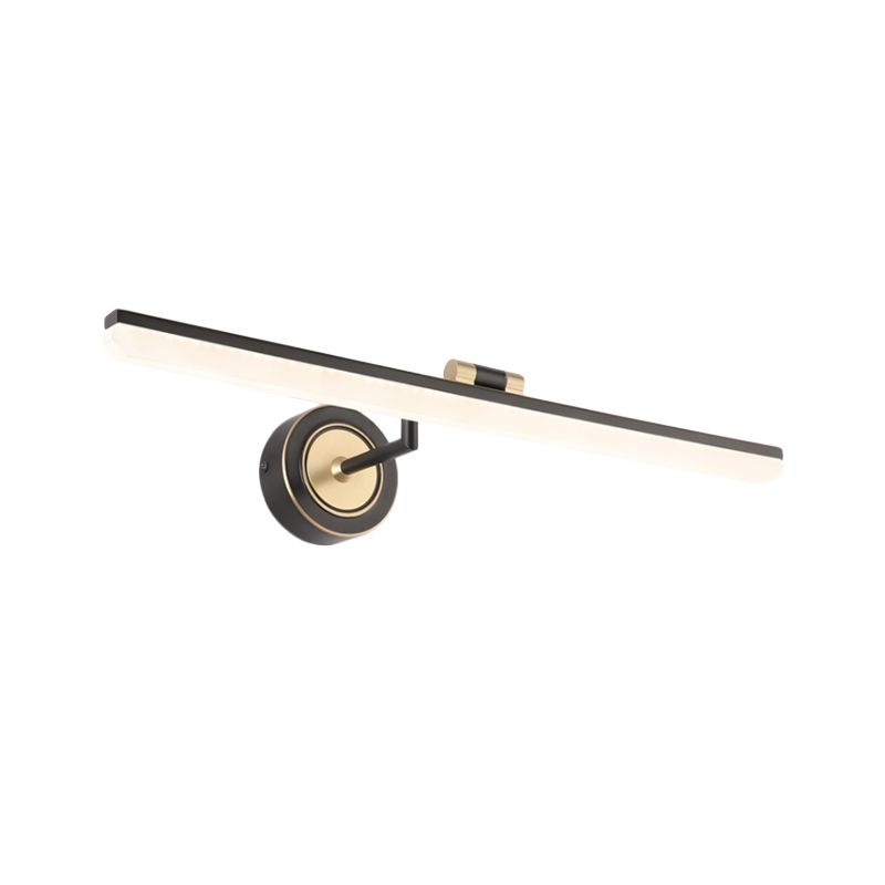 Linear Bathroom Vanity Light Fixture Metal LED Minimalist Wall Lighting Ideas in Black/Gold