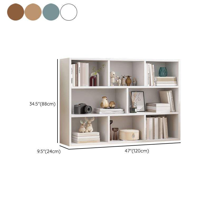 Standard Closed Back Bookshelf Engineered Wood Scandinavian Bookcase