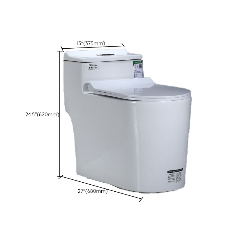 Modern Floor Mount Flush Toilet 1-Piece Urine Toilet with Seat for Washroom